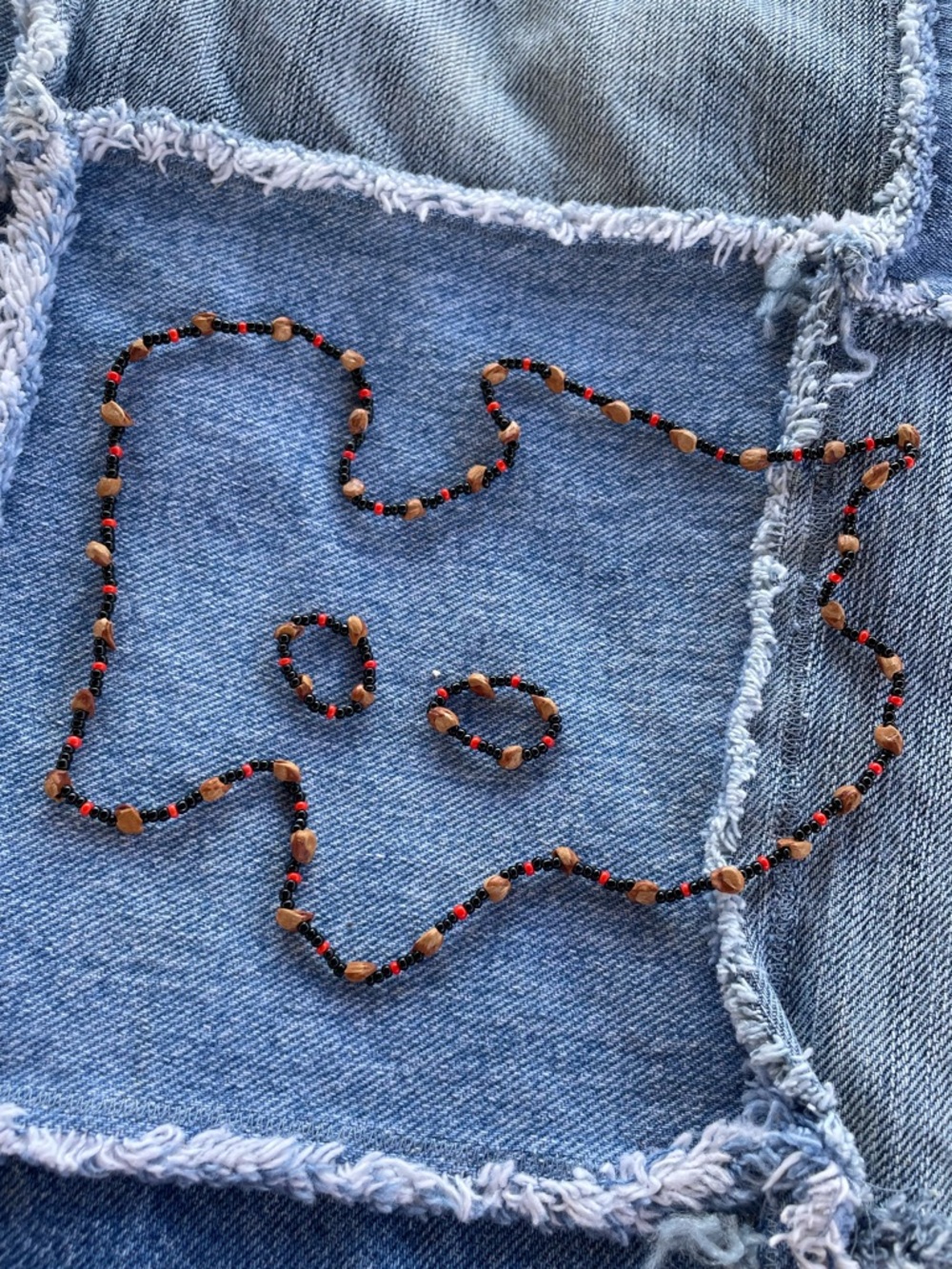 ♦️ Vintage | Handmade Seed Bead & Seeds Necklace and Rings - Picture 3 of 3
